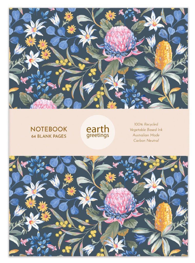 Earth Greetings A5 Blank Notebook - Bushwalk.
