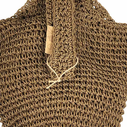 Crochet Detail of Handmade sling bag in olive