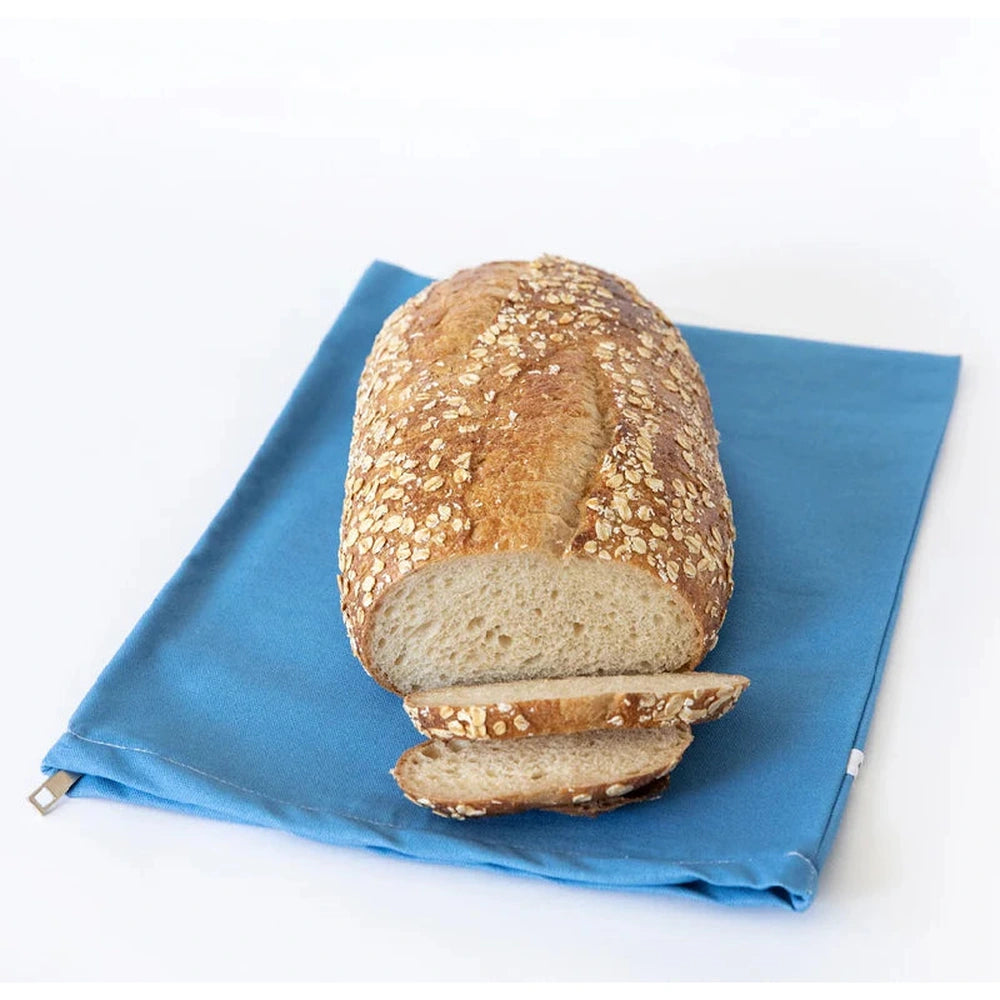 4MyEarth Reusable Cotton Bread Bag with Zip - Denim