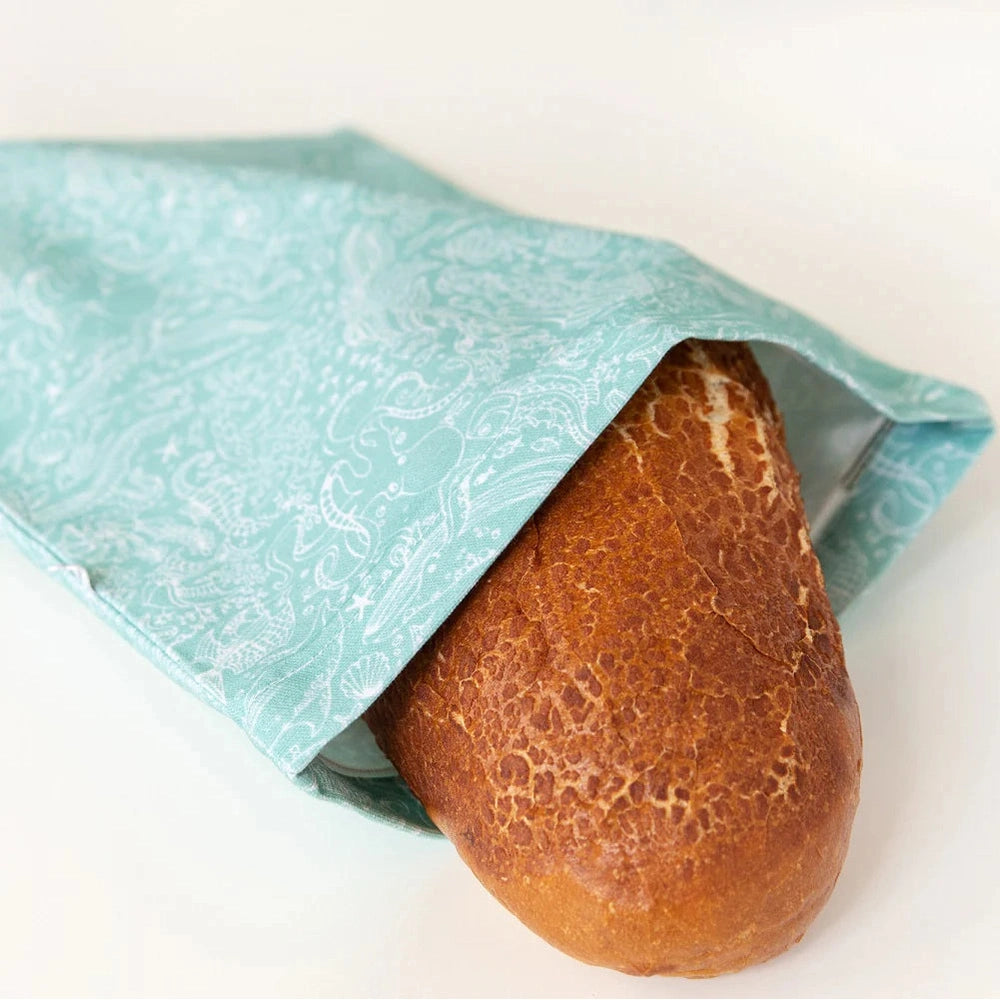 4MyEarth Reusable Cotton Bread Bag with Zip - Ocean Life