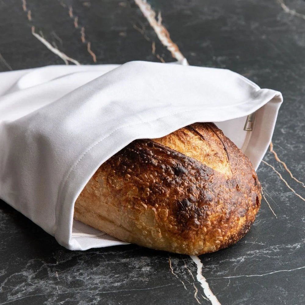 4MyEarth Reusable Cotton Bread Bag with Zip - Stone