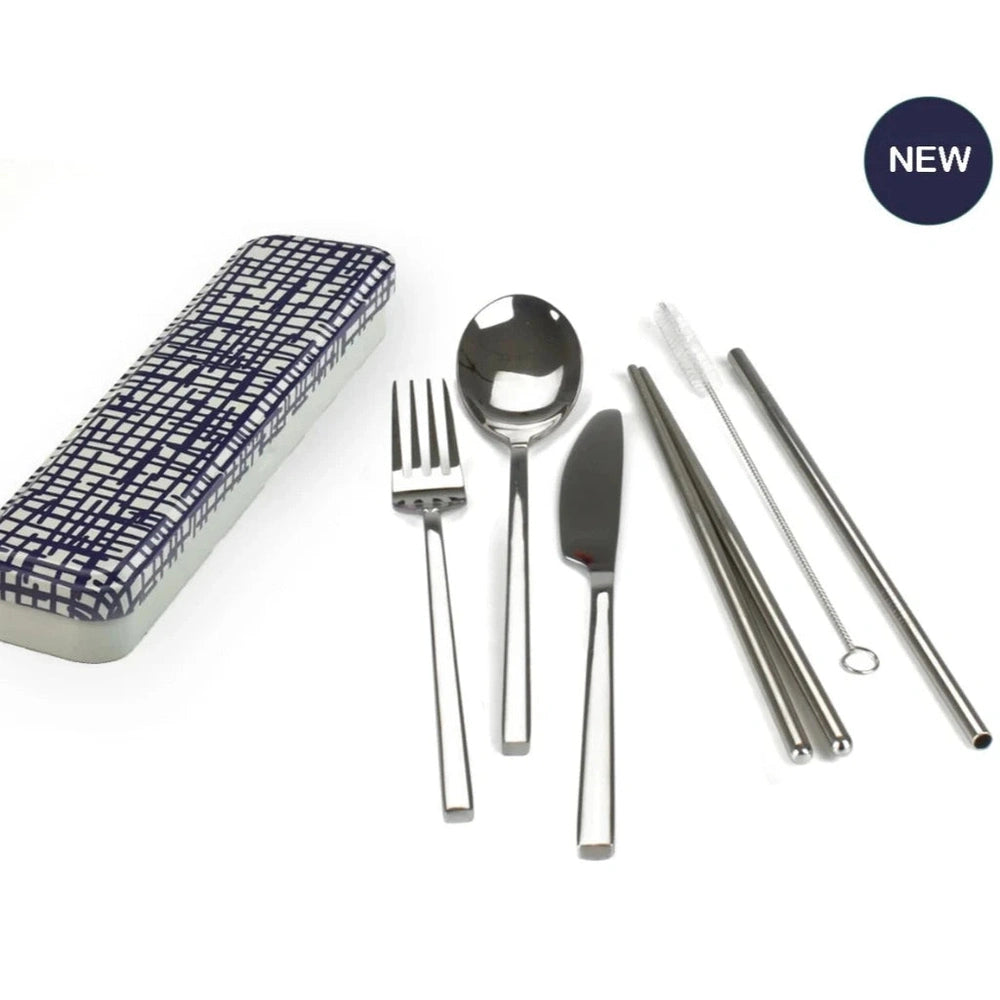 Retro Kitchen Carry Your Cutlery Featuring Dishwasher Safe Metal Cutlery in Tin - Weave.