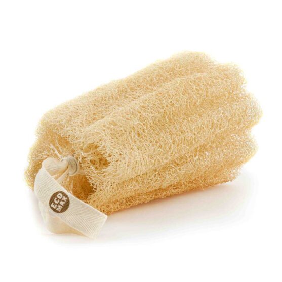 Eco Max Organic Loofah (Luffa) Pieces with Hanging Cord.