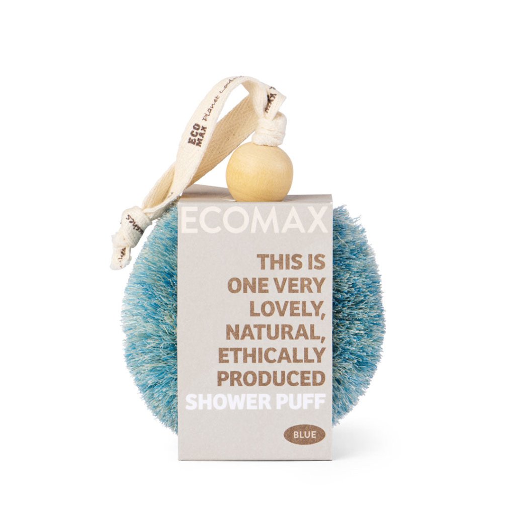 Eco Max Natural Fibre Shower Puff - Blue