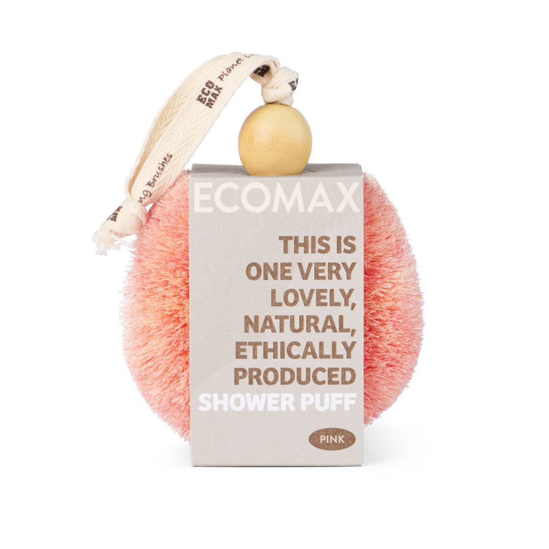 Eco Max Natural Fibre Shower Puff - Pink