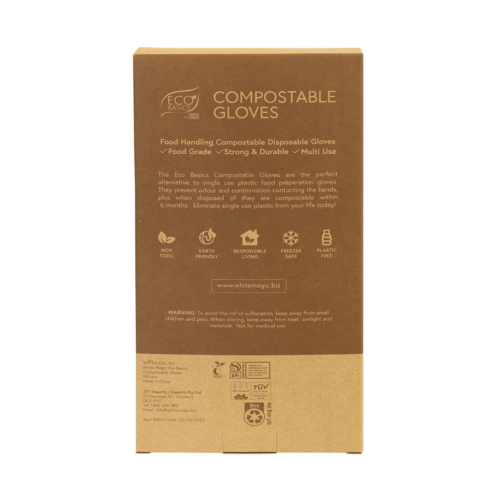 Eco Basics compostable gloves for food handling