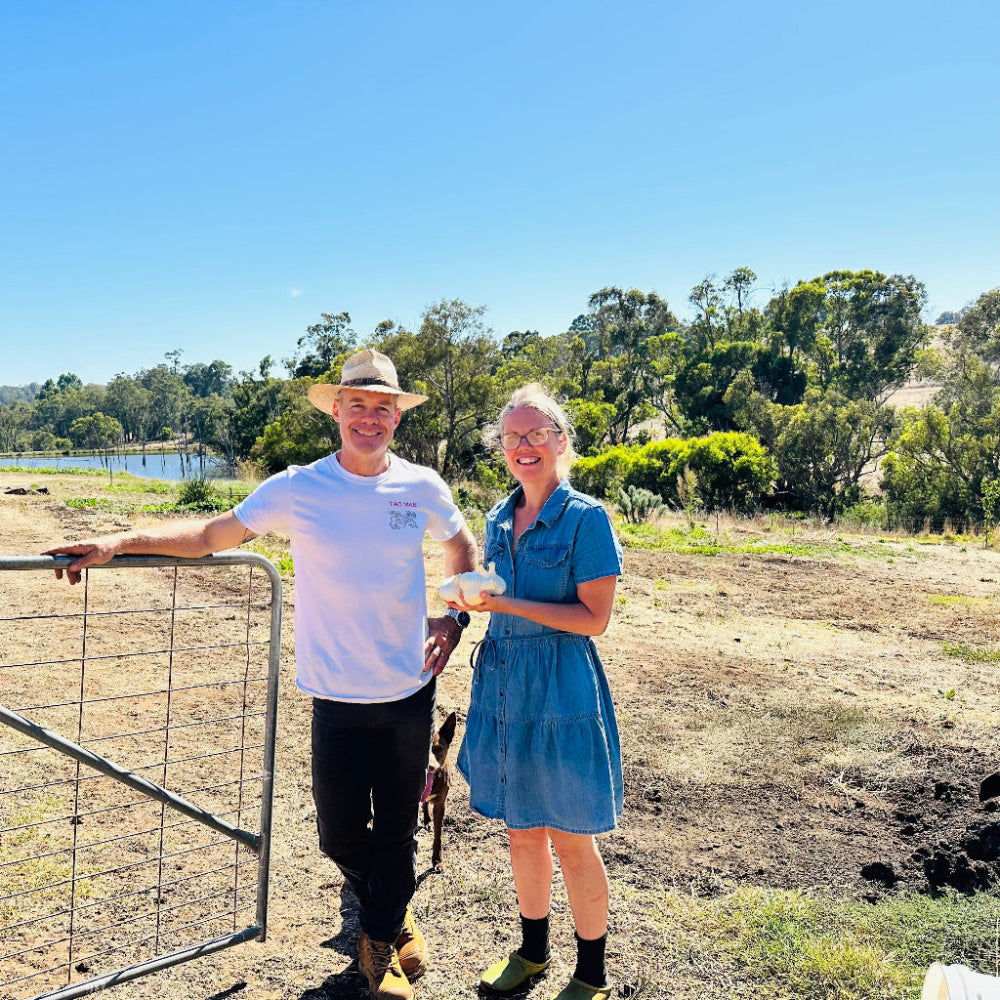 Regenerative Farmers Raquel and Quinn at Galloway Springs Farm.