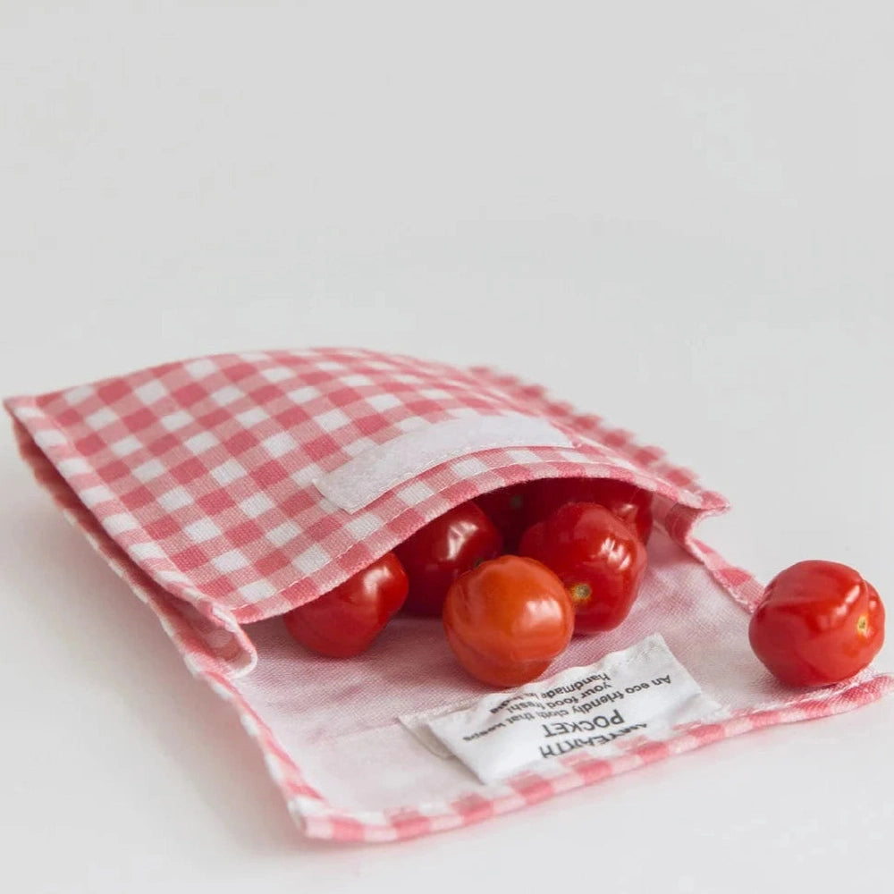 4MyEarth Reusable Food Pockets - Red Gingham.