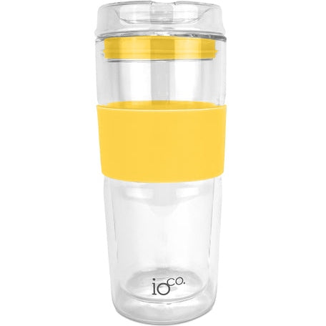 IOco 16oz Glass Coffee Traveller Cup - Sunny Yellow.