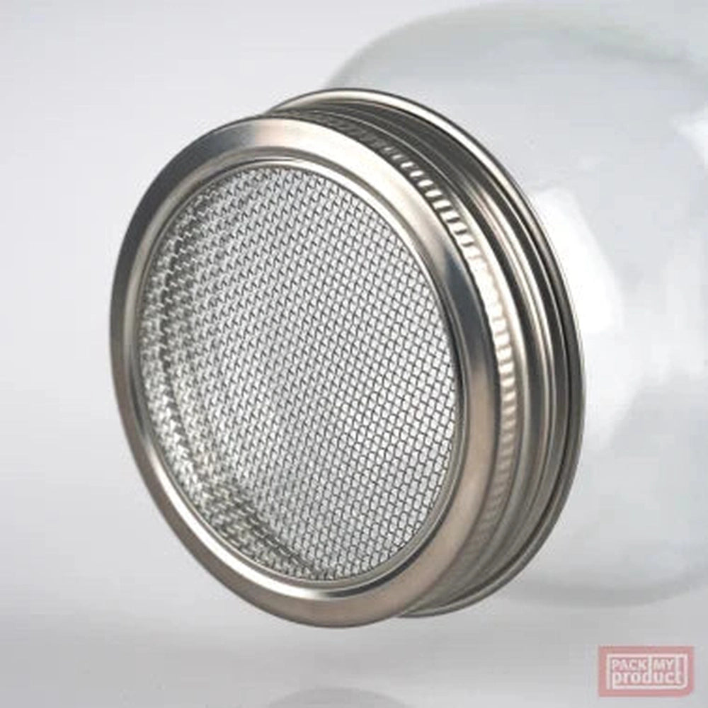 Mason Jar with Stainless Steel Mesh Sprouting Lid.