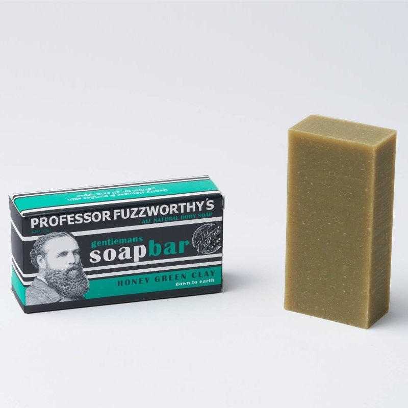 Professor Fuzzworthy&#39;s Gentlemen&#39;s Soap Bar - Honey Green Clay.