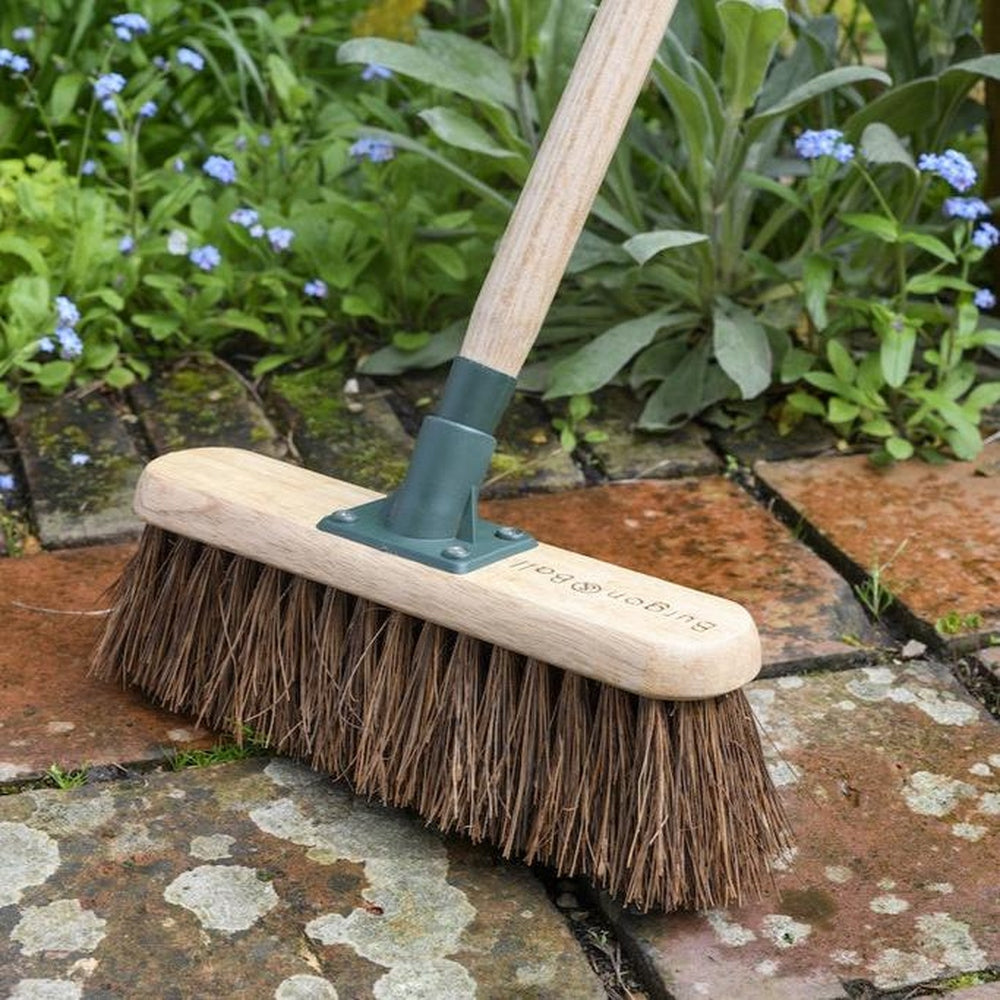 Burgon &amp; Ball Outdoor Broom with 12&quot; Bassine Bristle Head, Urban Revolution.