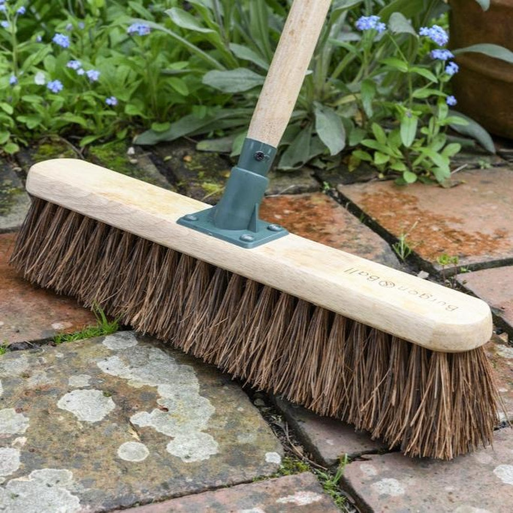 Burgon &amp; Ball Outdoor Broom with 18&quot; Bassine Bristle Head, Urban Revolution.