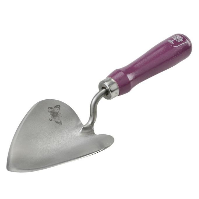 RHS heart shaped Planting Trowel with purple handle