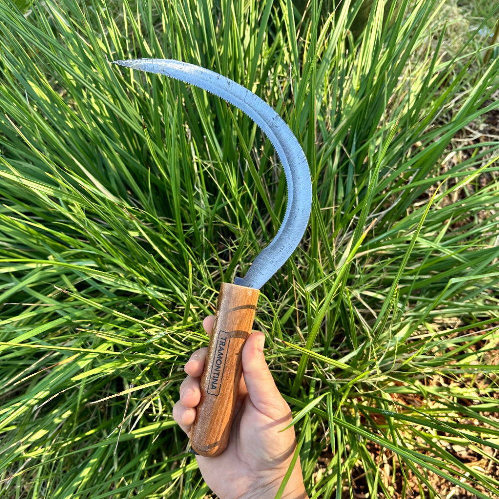 Grass and Harvesting Hook Sickle with Timber Handle.