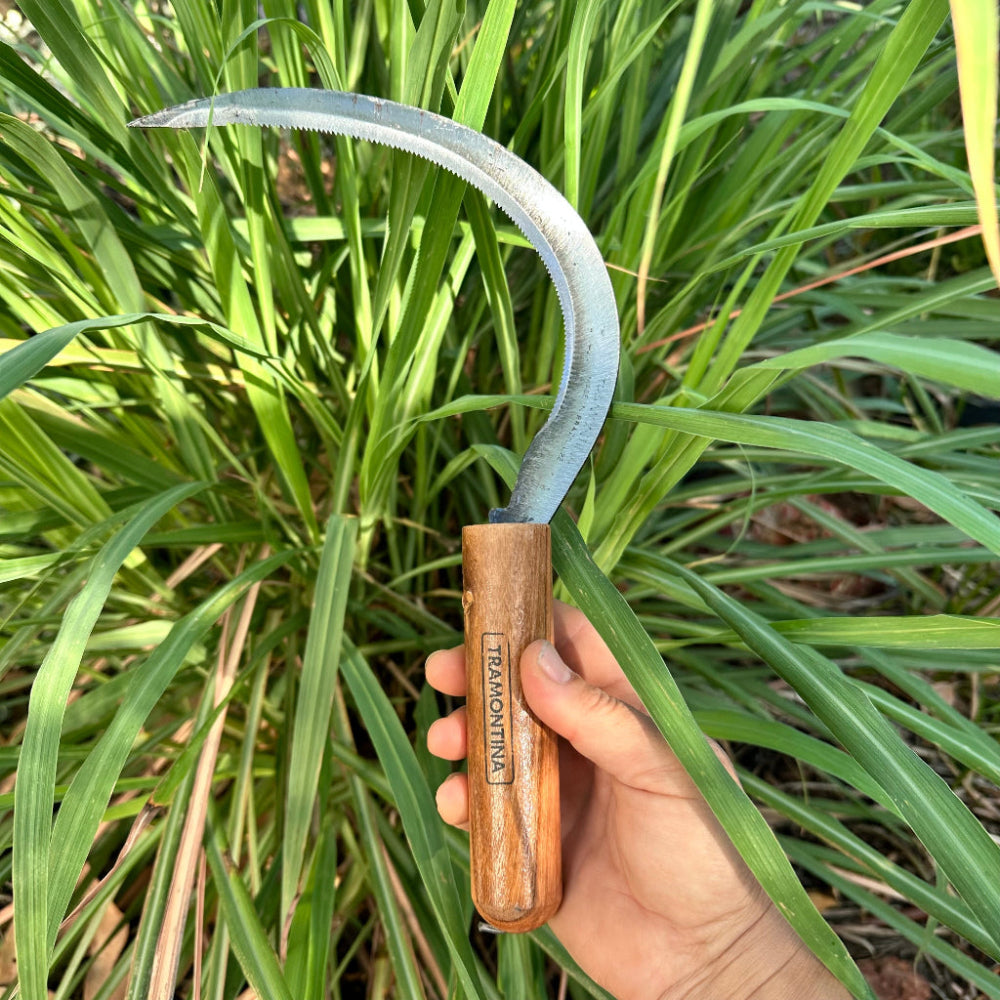 Grass and Harvesting Hook Sickle with Timber Handle.