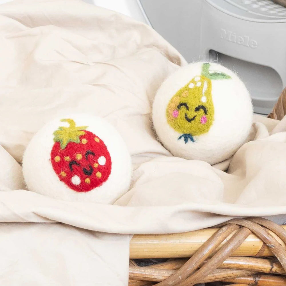 Eco Max 100% NZ Wool Dryer Balls in Basket - Assorted Designs.