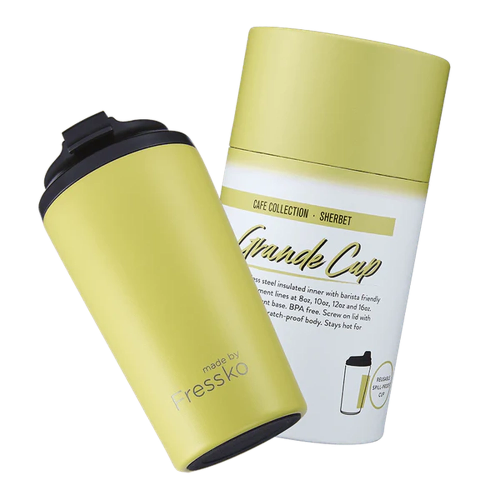 The Grande Insulated Coffee Cup, from Fressko in Sherbert - Urban Revolution