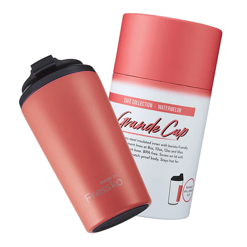 The Grande Insulated Coffee Cup, from Fressko in Watermelon - Urban Revolution