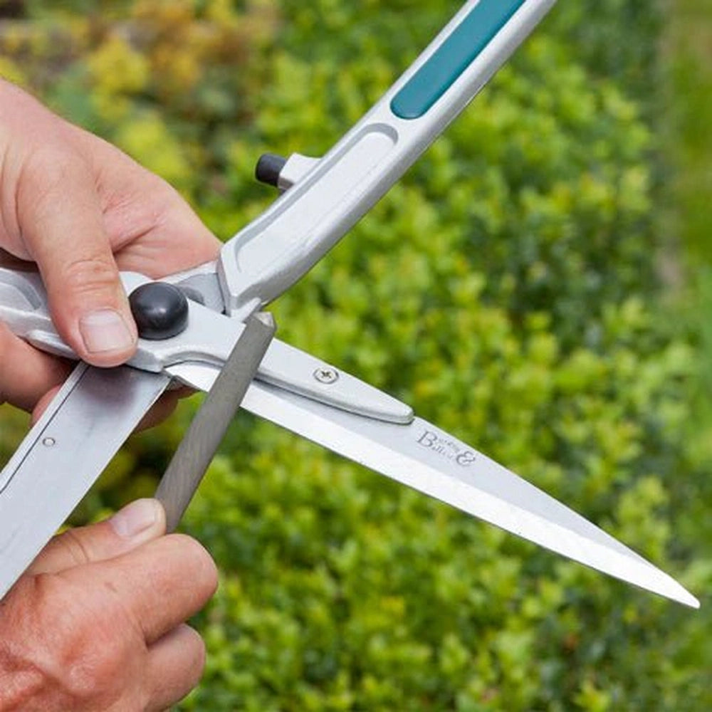 Sharpening a Hedge Shear Blade with Magnetic Tool